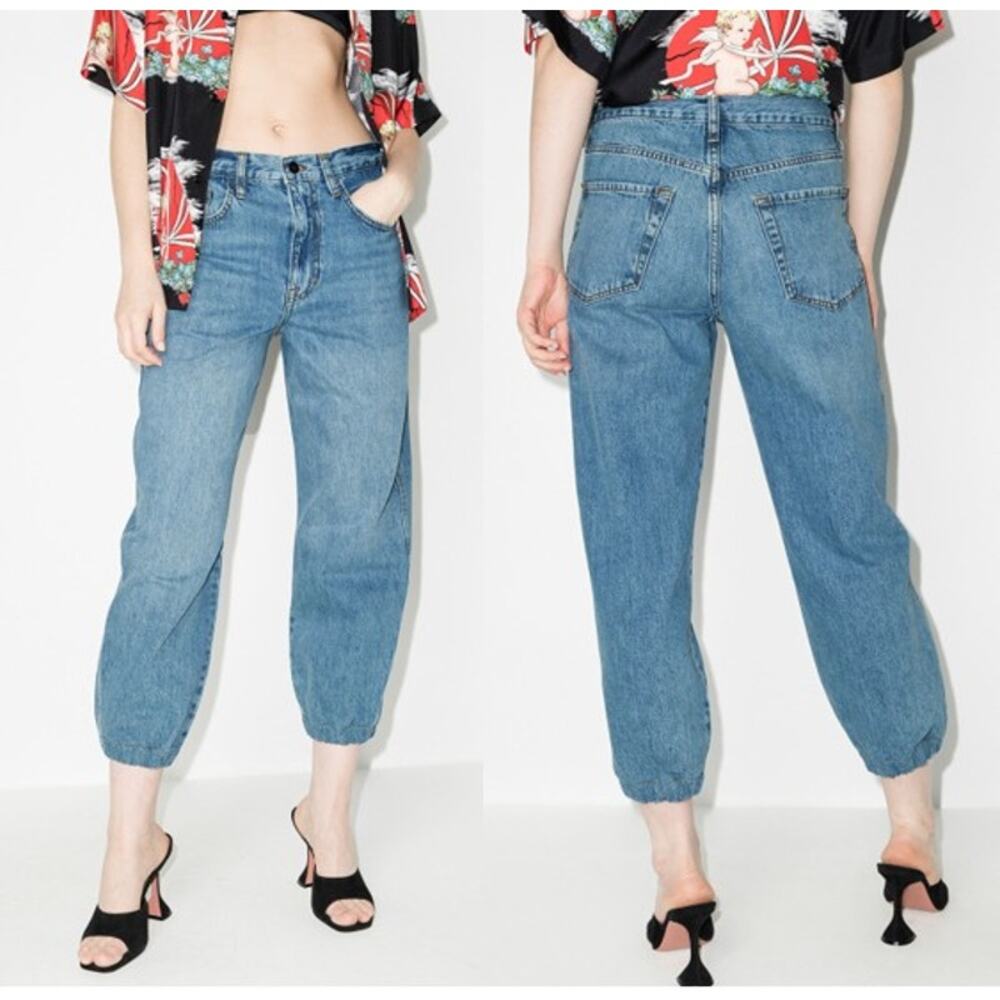 FRAME Le Lounge High Rise Relaxed Cropped Jogger Jean Chill Wash‎ Women's 26